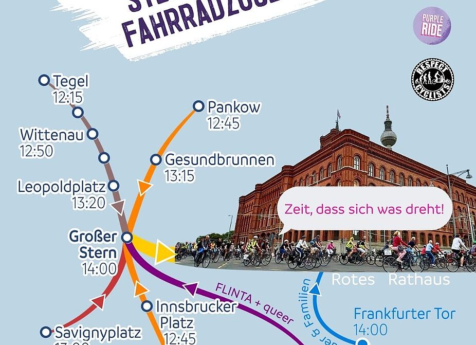12.9. Sterndemo Sharepic alle Fahrradrouten Fahrraddemos 12.09.2026, Routen und Treffpunktzeiten
