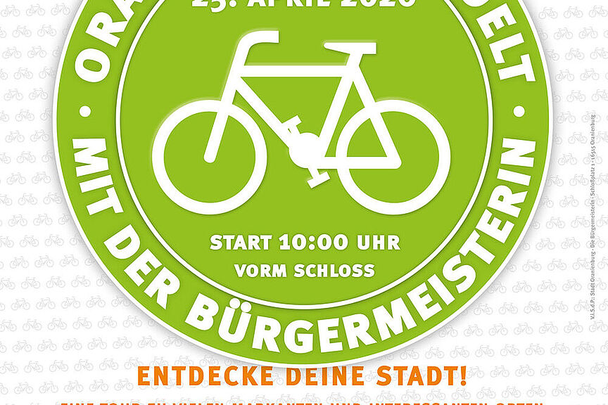 Radtour mit der Bürgermeisterin Plakat wo zur Radtour mit der Bürgermeisterin eingeladen wird