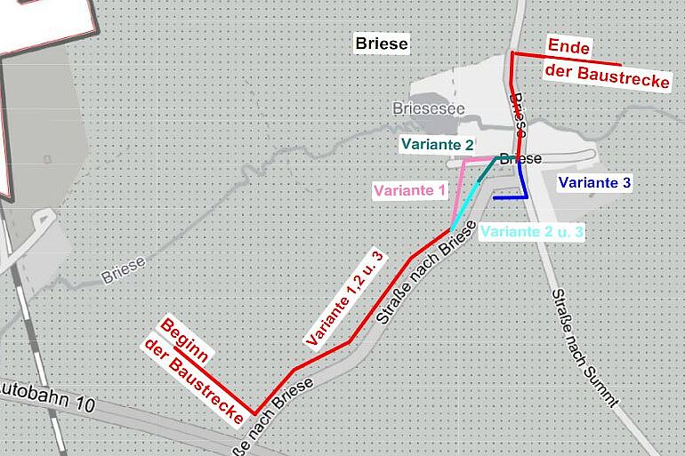 Planung Radweg Briese