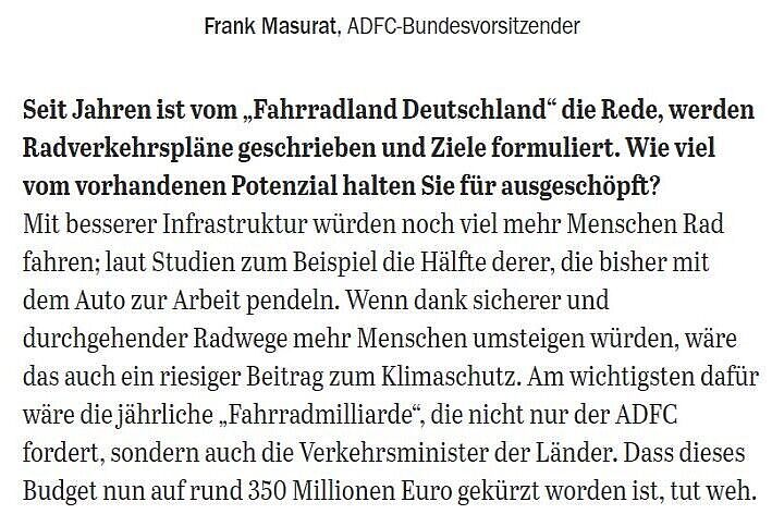 Frank Masurat im 'Der Tagesspiegel' Frank Masurat im 'Der Tagesspiegel'