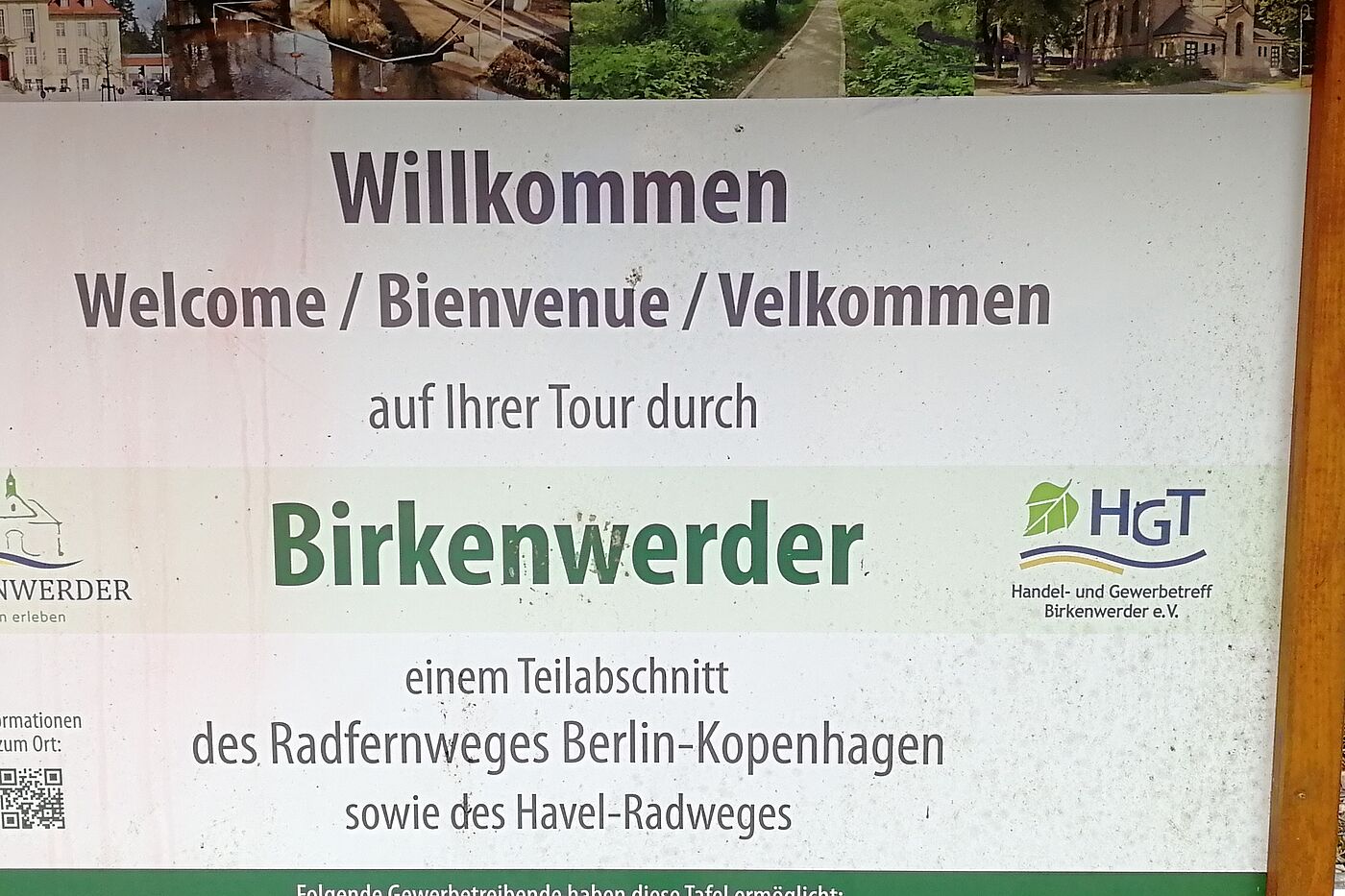 "Fahrradgemeinde Birkenwerder" - Eingang Birkenwerder von Borgsdorf kommend